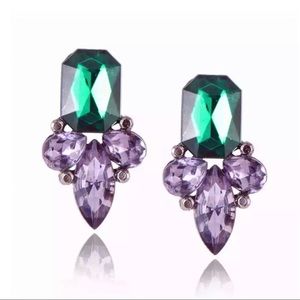 violet crystal earrings